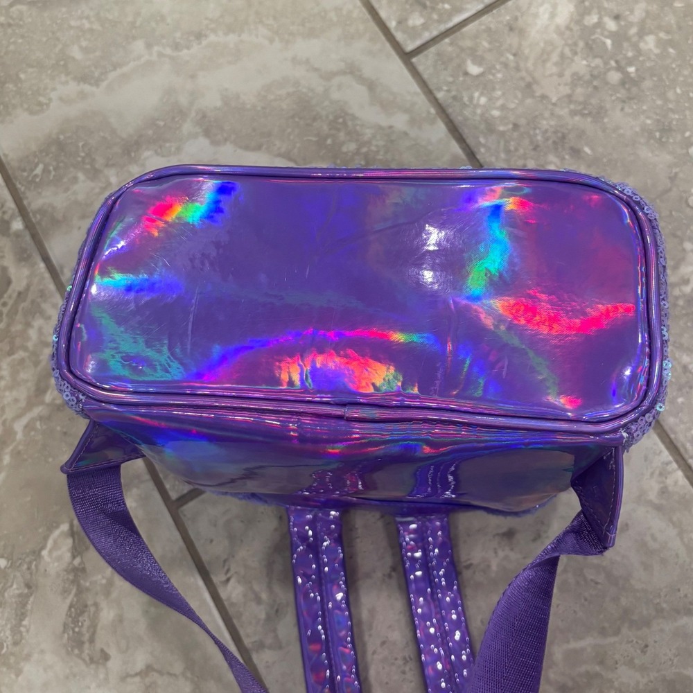 Disney Loungefly Little Mermaid Ariel Purple Sequin Holographic Mini Backpack - Picture 3 of 16